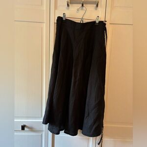 notPERFECTLINEN Hessen wrap skirt, black, size M